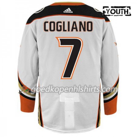 Anaheim Ducks ANDREW COGLIANO 7 Adidas Wit Authentic Shirt - Kinderen